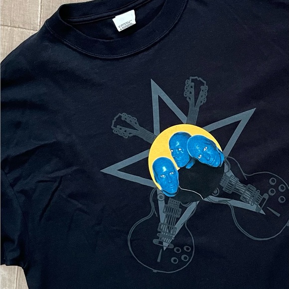 Vintage Blue Man Group How To Be A Megastar 2.1 Live! Tour Shirt Sz 2XL/ Black - Picture 2 of 9